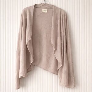 Anthropologie Deletta Light Pink Floral Open Front Cardigan size small